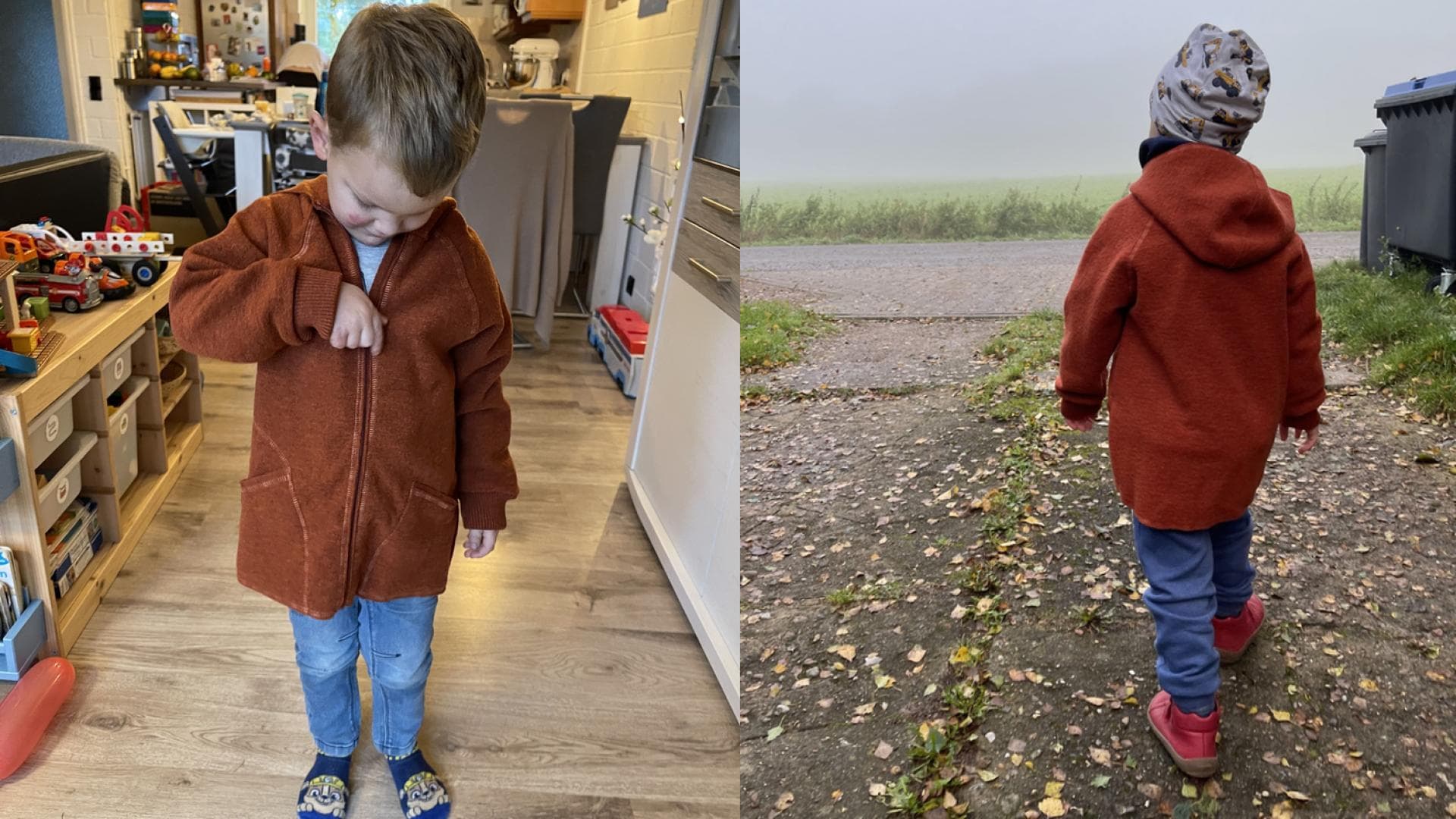 Die Walkjacke von Engel kam für Janine und Sohn wie gerufen. Die Walkjacke von Engel kam für Janine und Sohn wie gerufen.