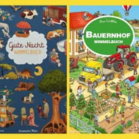 Drei unterschiedliche Wimmelbücher: Baustelle, Gute Nacht und Bauernhof. Drei unterschiedliche Wimmelbücher: Baustelle, Gute Nacht und Bauernhof.