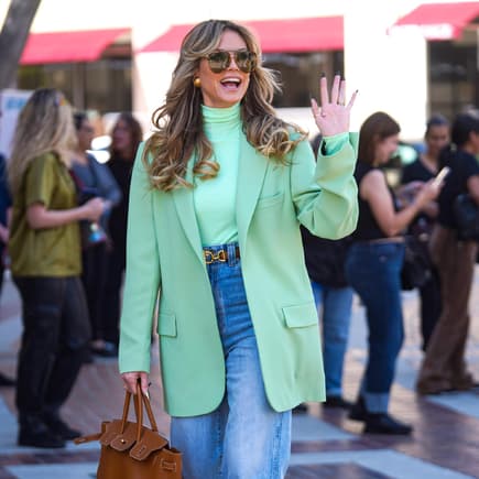 Heidi Klum mit mintfarbenem Blazer Heidi Klum mit mintfarbenem Blazer