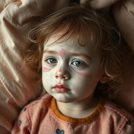 Manchmal sind Kinder einfach zu müde, als noch irgendwas zu machen. Müdes geschminktes Kind nach Faschingsfeier.