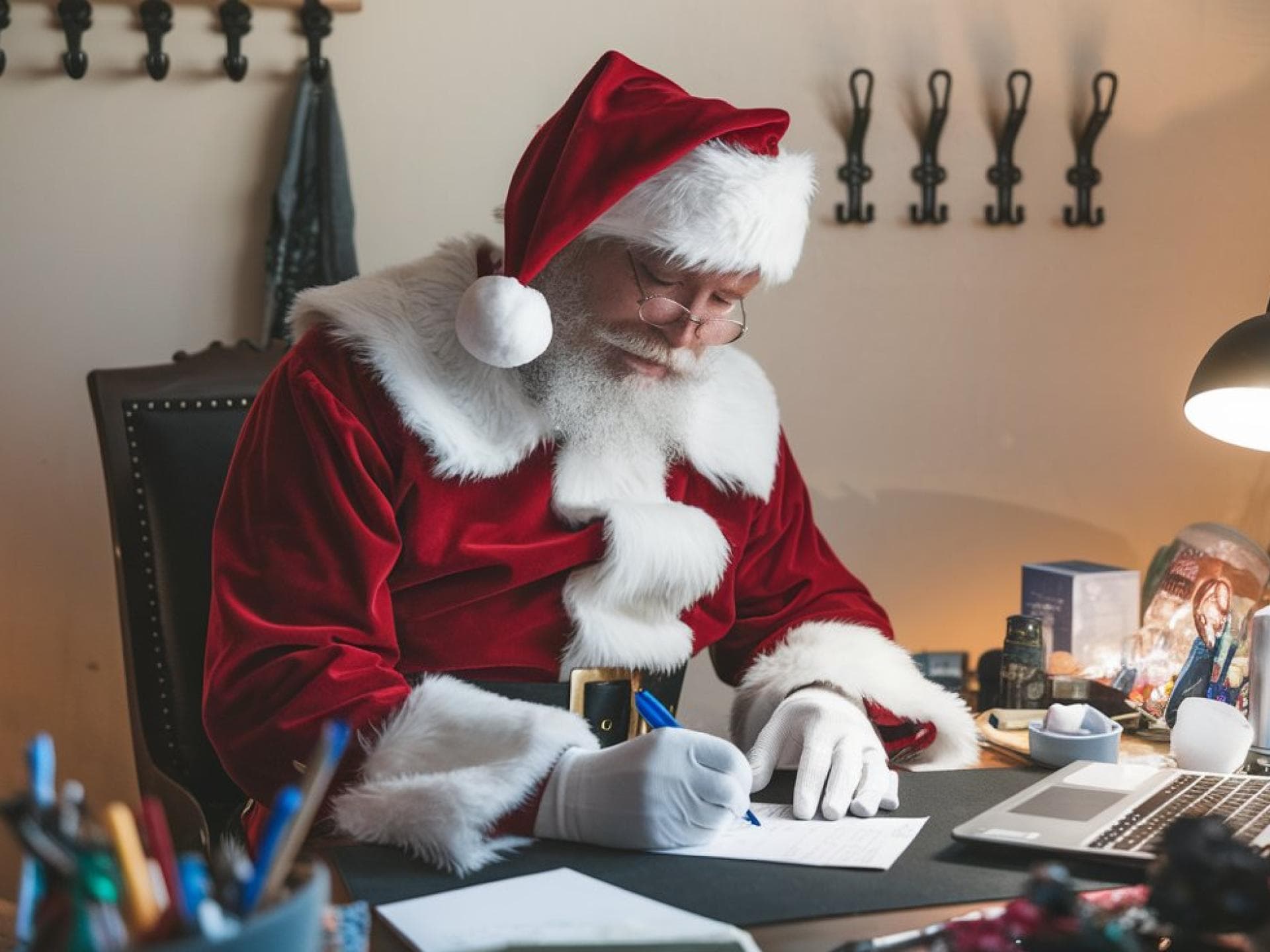 Der Weihnachtsmann schreibt einen Brief. Der Weihnachtsmann schreibt einen Brief.