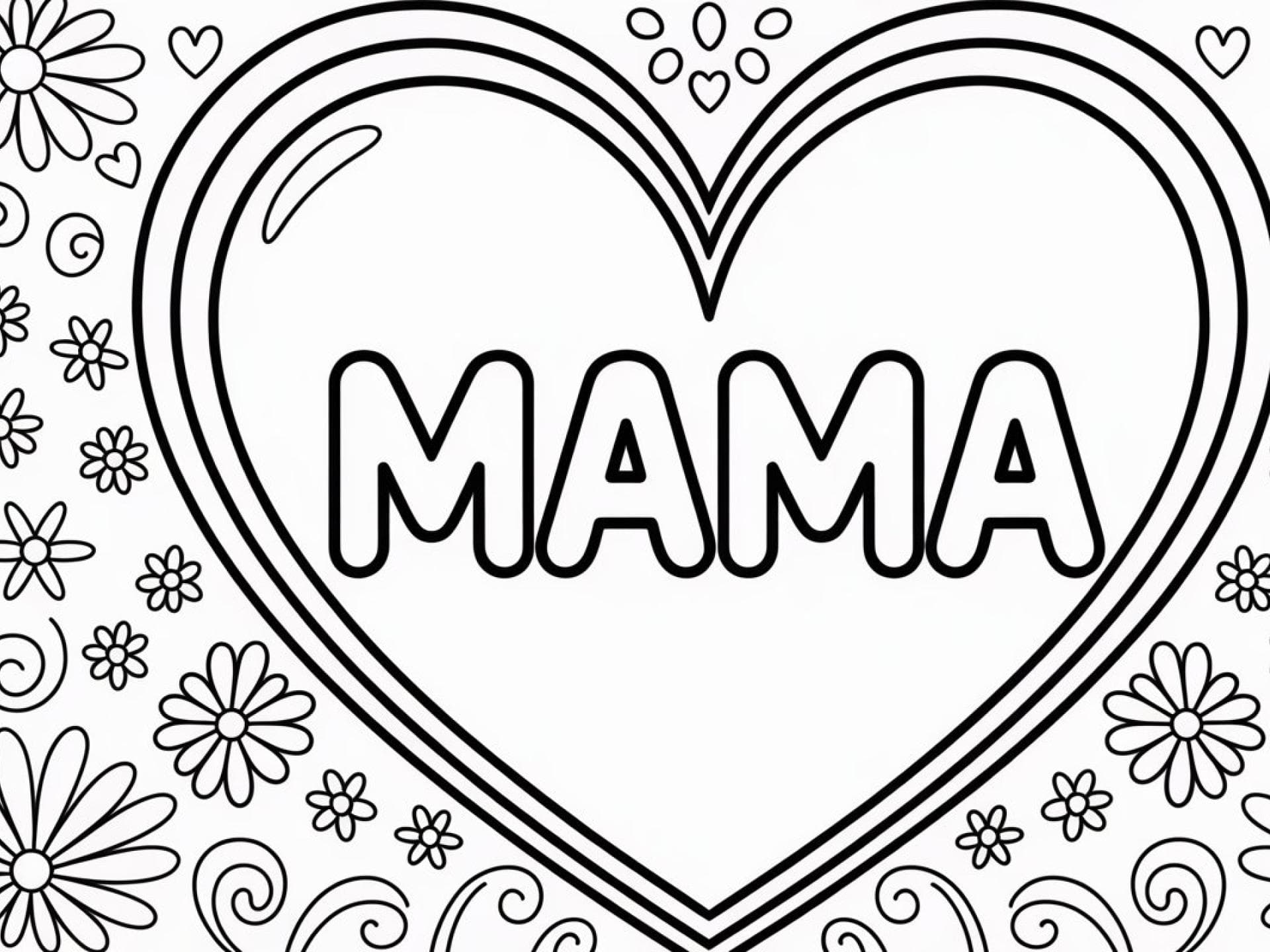 Ausmalbild Mama mit Blumen Ausmalbild Mama mit Blumen